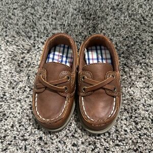 Carter's Brown Moccasins with Leather Laces and Plaid Lining